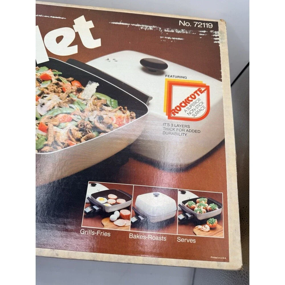 Vintage 1981 West Bend 11 Inch 11” Electric Skillet 72119 White - SEALED NEW